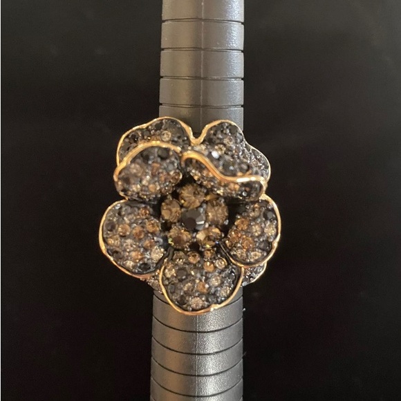 Vintage QVC Joan Rivers Classics Collection Black Glam Rose Ring Size 8 - Picture 4 of 6